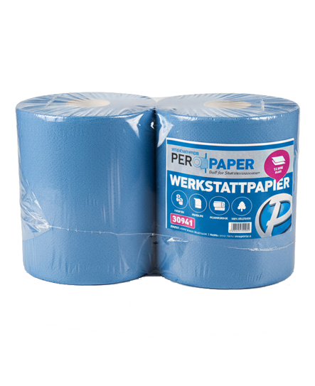 Peropaper Werkstatt Papier 3 lagig blau B 29,5 cm 2 Ro.