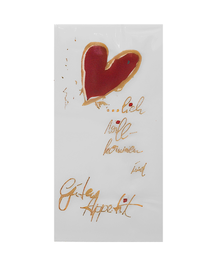 Serviette Herzlich Willkommen/Guten Appetit 2 lagig 33 x 33 cm 1/8 Falz weiß 250 Stk.