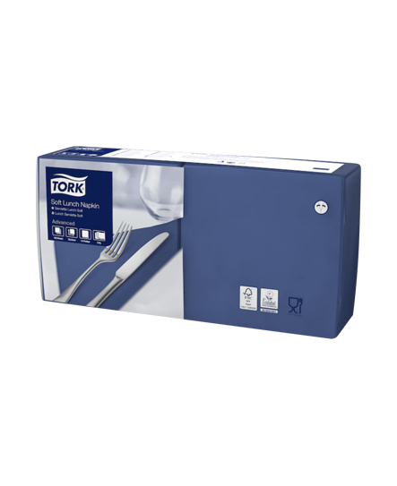 Tork Soft Lunchserv. 3 lagig 32,8 x 32,5 cm 1/4 Falz dunkelblau 1500 Stk.