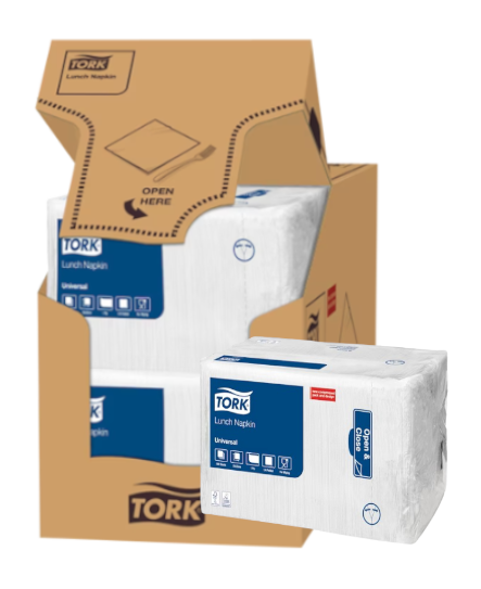 Tork Lunchserv. 1 lagig 32,5 x 32,5 cm 1/4 Falz weiß