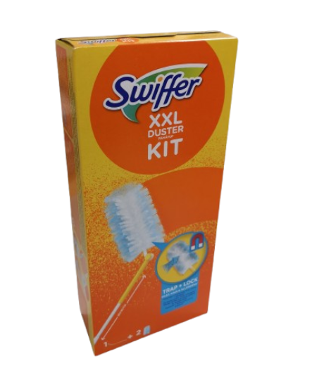 Swiffer XXL Duster Kit Teleskopstange mit 2 Staubmagnet-Tücher