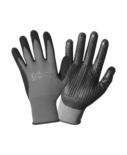 Handschuhe Allstar Grip dunkelgrau mit Noppen 1 Pr.