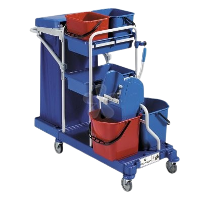 Reinigungswagen Max mit 4 Eimer und Presse