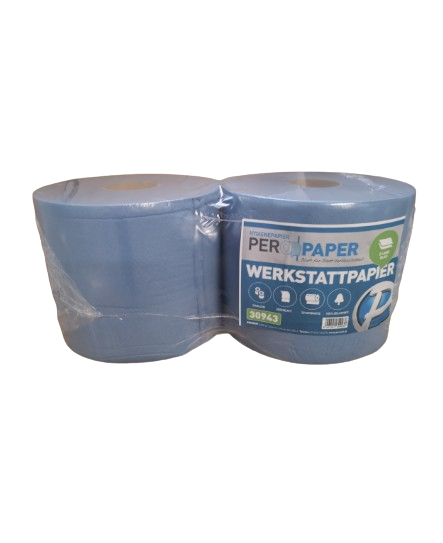 Peropaper Werkstatt Papier 2 lagig blau B 22 cm 2 Ro.